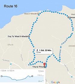Route 16, Ta' Pinu, 7.2km, medium